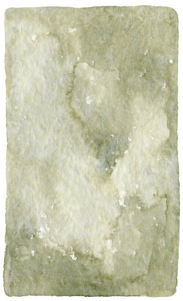 istock Hand-painted pale green watercolor background with stains and blotches. 1023984610