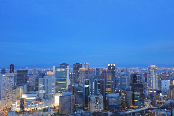 istock Twilights Osaka city downtown at Umeda Sky Building 1023988122
