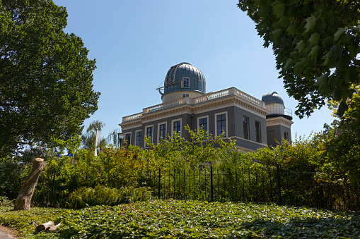 Leiden, Netherlands - July 12B, 2018:  Astronomical observatory In the Hortus Botanicus in Leiden