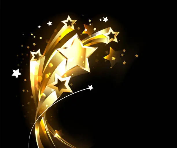 Vector illustration of Soaring gold stars
