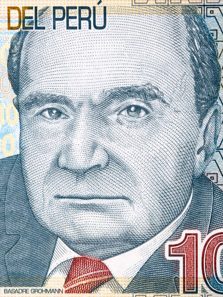 f retrato de jorge basadre grohmann - peruvian paper currency fotografías e imágenes de stock