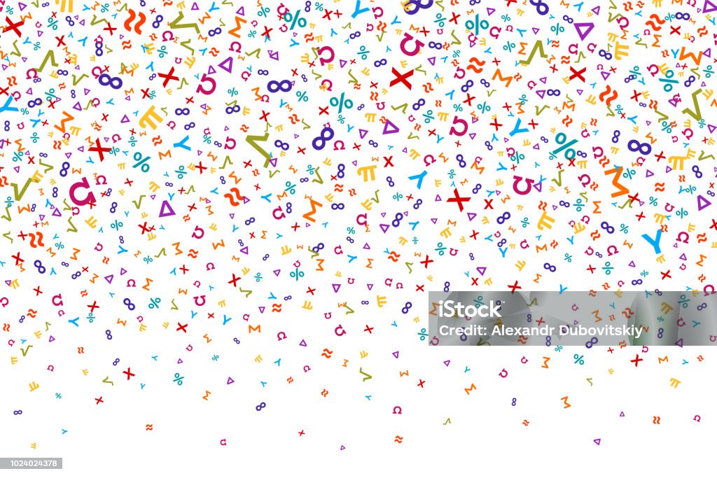 Colorful Math Background Integrs Vector Colorful Mathematics Background Element In Flat Style Stock ...