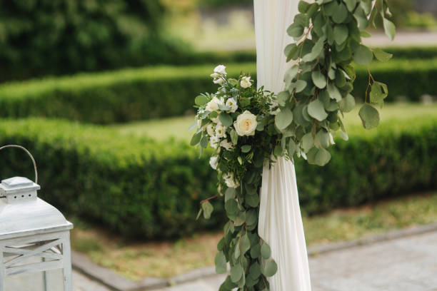 istock Flowers on wedding drcor, green and white color 1024030170