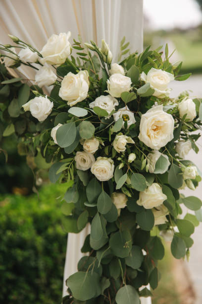 istock Flowers on wedding drcor, green and white color 1024030366