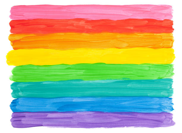 Close up of rainbow colors paint. This file is cleaned and retouched.