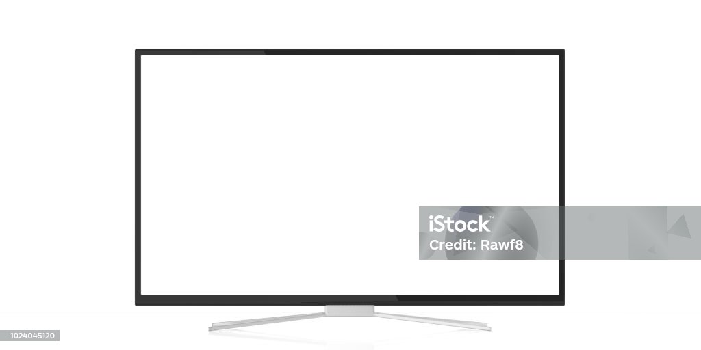 TV monitor on white background. 3d illustration TV screen on white background. 3d illustration Border - Frame Stock Photo
