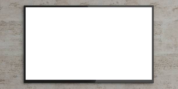 istock TV display on a marble wall. 3d illustration 1024045216