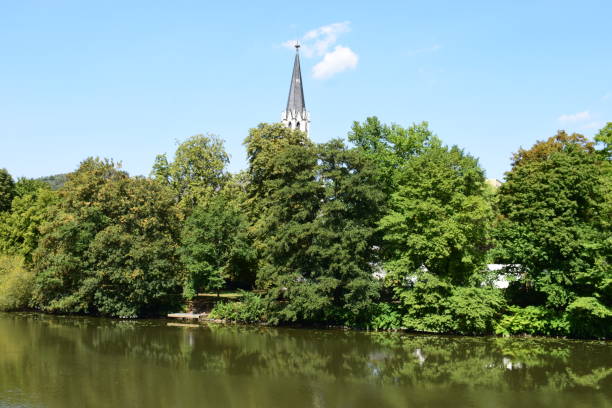 istock river Lahn in old spa town 'Bad Ems' 1024048172