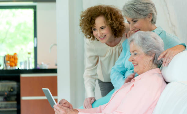 istock Senior Mother and two daughters portrait 1024049170