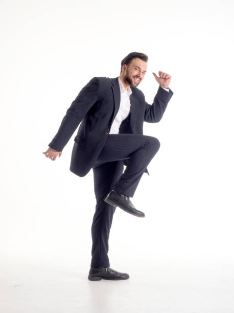 istock Happy running businessman. Isolated on white background 1024061620