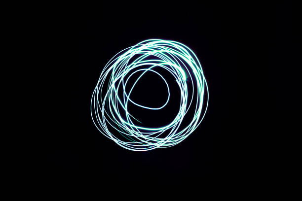 istock Circular Light Painted Shapes With Green Flashlight At Night 1024064104