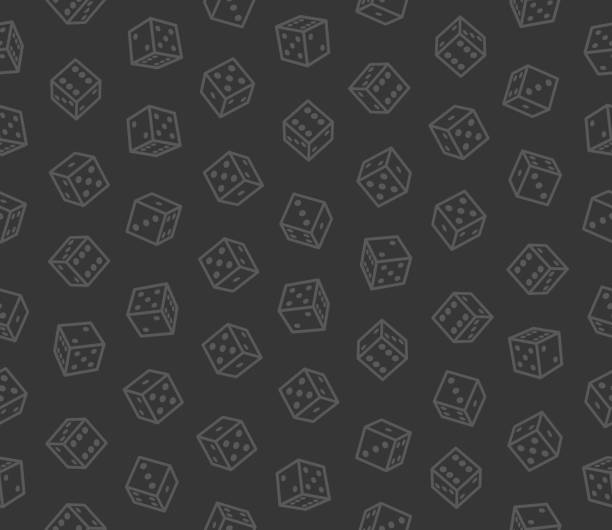 Gambling Dices Seamless Pattern on Dark Background. Vector Gambling Dices Seamless Pattern on Dark Background. Vector Illustration casino patterns stock illustrations