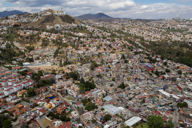 istock Aerial view of middle class district in Naucalpan 1024064426