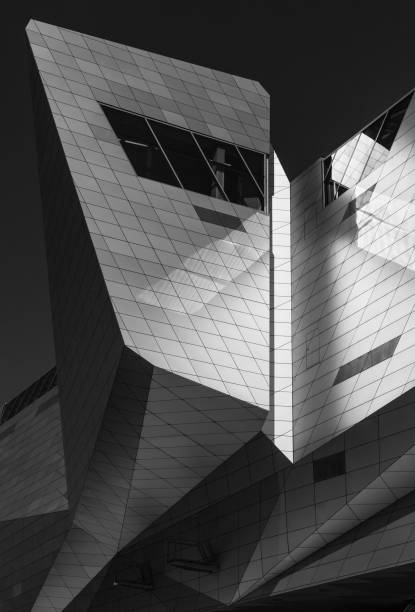 LYON, FRANCE - August 21, 2018: Detail of the modern architecture of Musee des Confluences in Lyon, France.