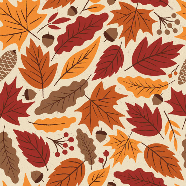 herbst blätter nahtlose muster. - fall background stock-grafiken, -clipart, -cartoons und -symbole
