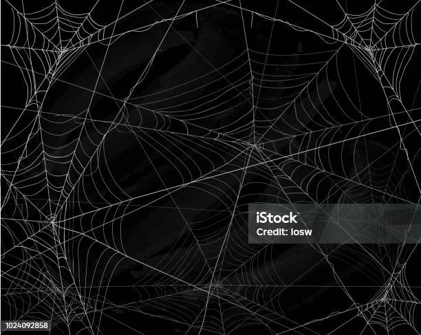 クモの網と黒ハロウィン背景 - ハロウィーンのベクターアート素材や画像を多数ご用意 - ハロウィーン, 背景, クモの巣