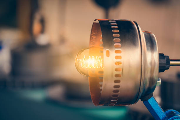 DIY lamp made utilizing scarp metal parts and edison bulb