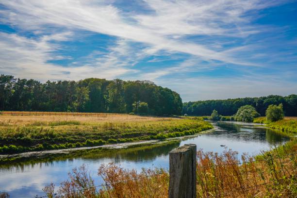 Picture is taken in 2018. It shows a wonderful Landscape view on the River Ems in Germany.