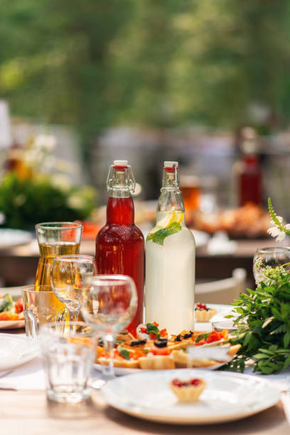 istock Sparkling glassware stands on table prepared for wedding 1024119728