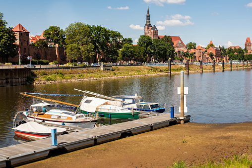 Marina on the Elbe River, Germany, Saxony-Anhalt