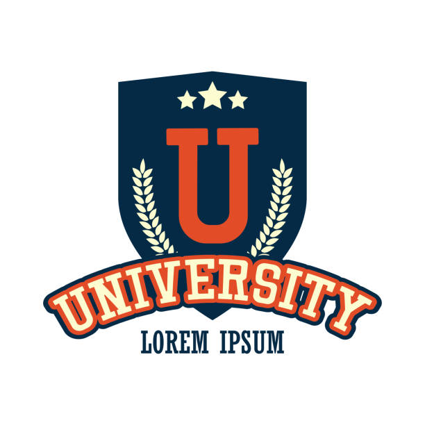 stockillustraties, clipart, cartoons en iconen met universiteit / campus logo met tekst ruimte voor uw slogan / tag lijn - universiteit