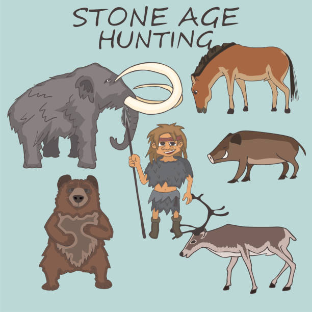 Stone Age Hunter With Prey Examples Cartoon Stock Illustration - Download  Image Now - Ice Age, Horse, Animal - iStock