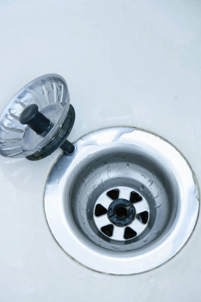 istock Top view of stainless sink strainer, space for text 1024163248