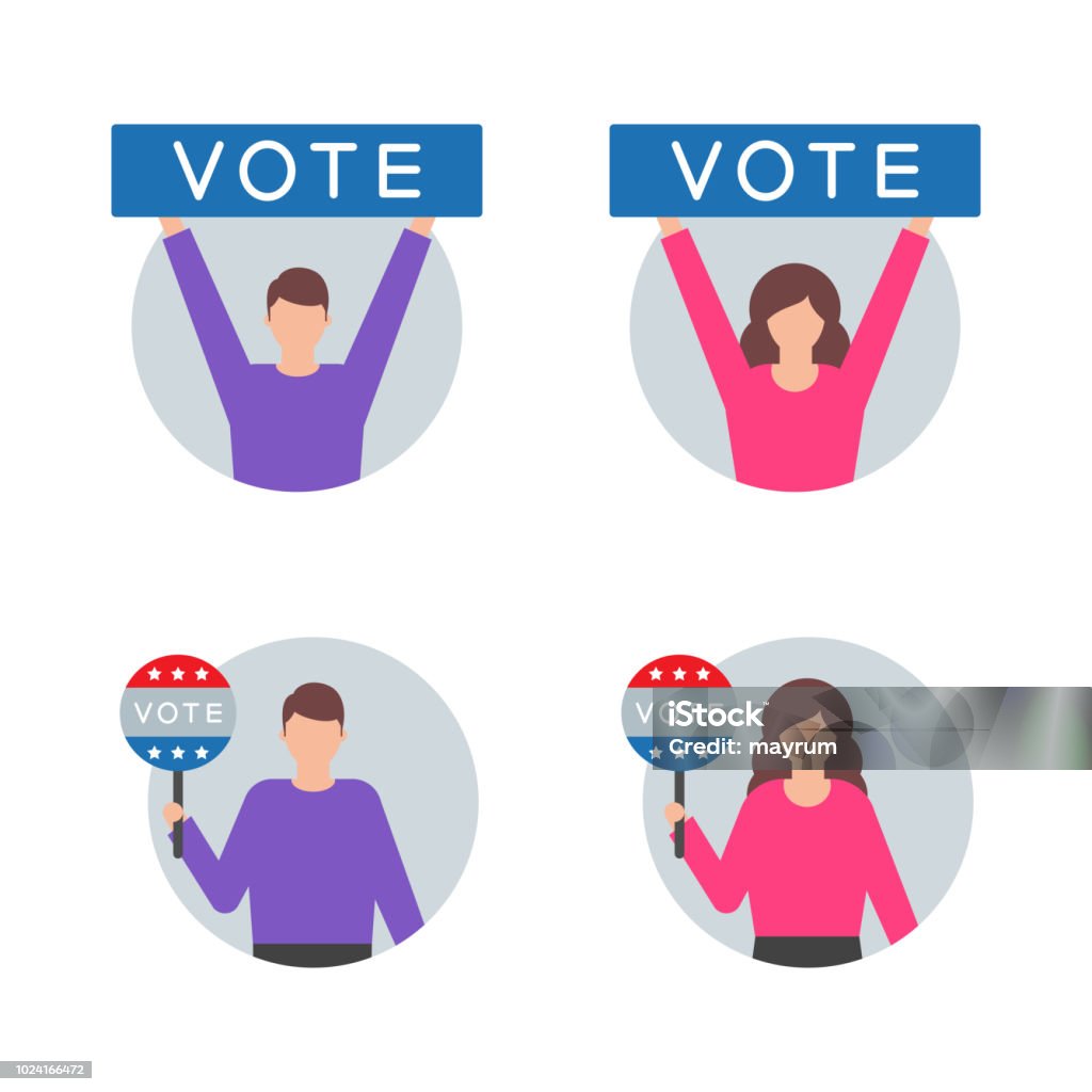 Vote Poll Image Vote Poll Vector Illustrations With Character Stock Illustration ...