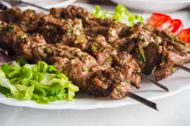 istock Traditional lamb kebab with salad in morocco 1024167390