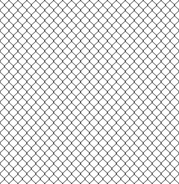 ilustraciones, imágenes clip art, dibujos animados e iconos de stock de patrón transparente de cerca. conexión de elementos de la rejilla protectora. vector de - safety fence