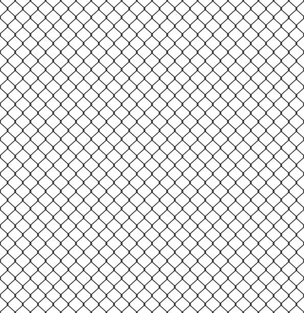 Vector illustration of Seamless Fence pattern. Connection of protective grid elements. Vector