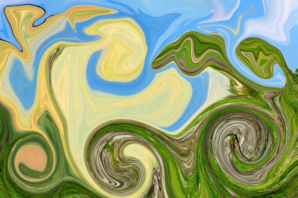 Colorful psychedelic liquefied background looks like painting
