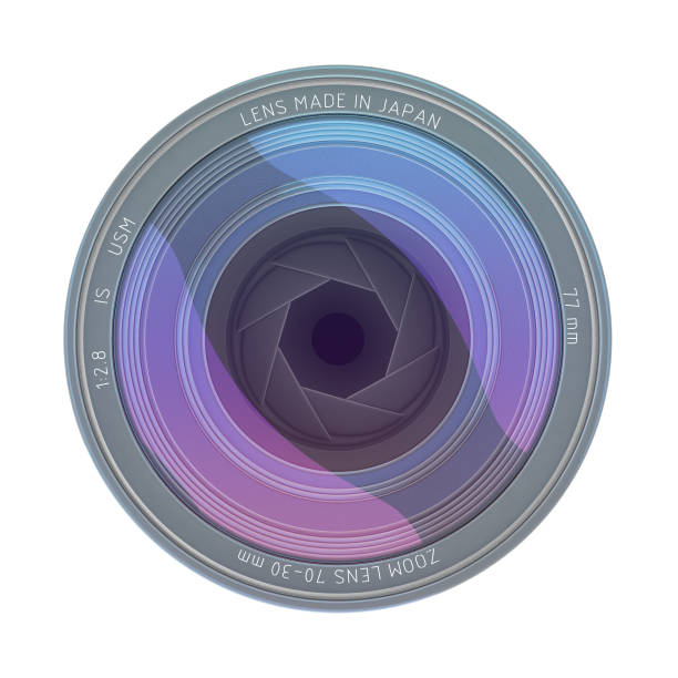 istock Front view of photo lens isolated on white background 1024188028