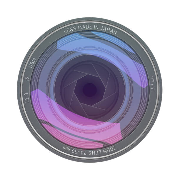 istock Front view of photo lens isolated on white background 1024188266