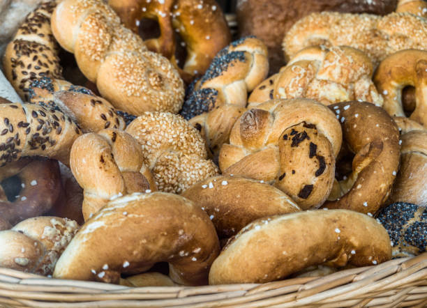bread typical german bread - close up - photo bread bun corn bread basket stock pictures, royalty-free photos & images
