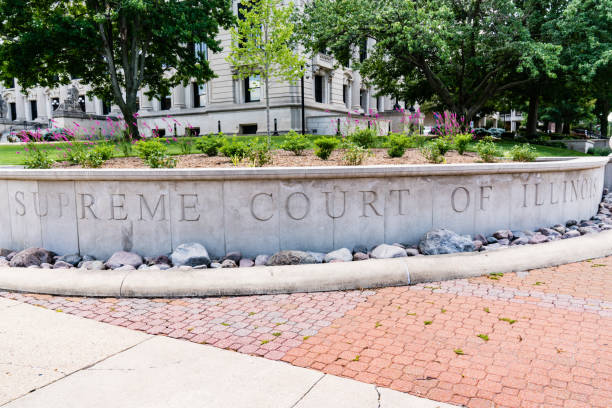 Supreme Court of Illinois Sign outside of the Supreme Court of Illinois illinois stock pictures, royalty-free photos & images