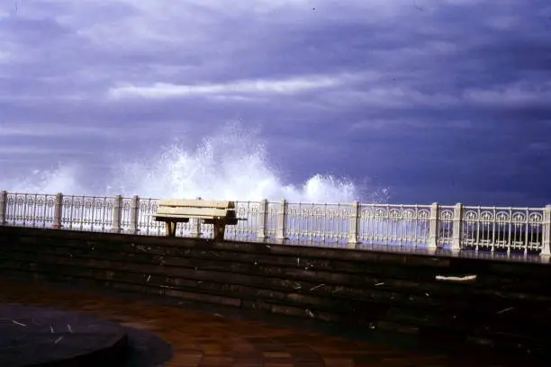 A stormy day in the Basque city of San Sebastian in 1986