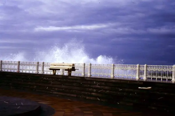 A rainy day in the Basque city of San Sebastian in 1986