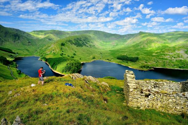 Taking a photograph above Haweswater Reservior