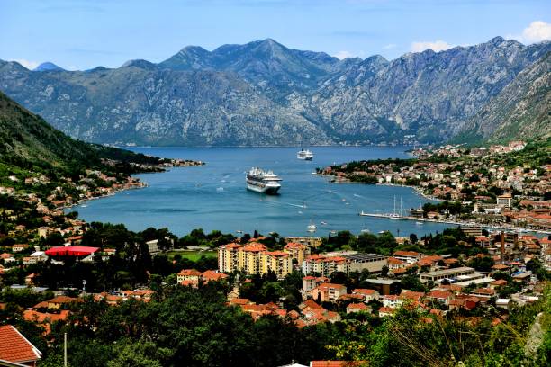 istock Cruise ships at tender in Kotor Bay 1024234266