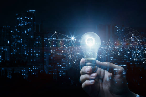 istock Concept of idea and innovation. Hand with a burning gear . 1024234886