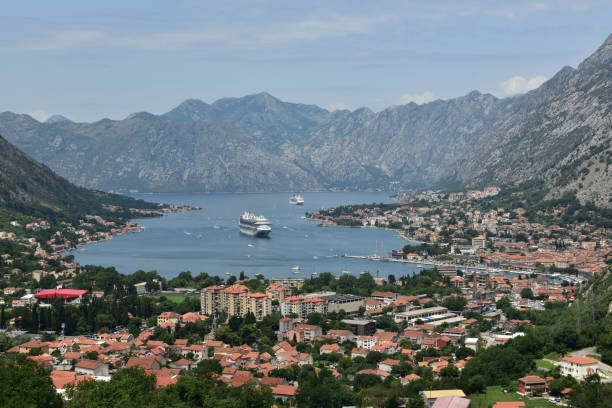 istock Cruise ships at tender in Kotor Bay 1024237298