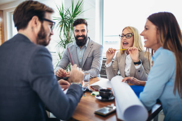 istock Business people working together on project and brainstorming in office 1024238510