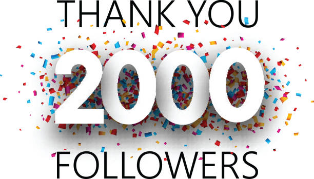 istock Thank you, 2000 followers. Poster with colorful confetti. 1024248676