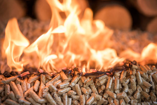 istock Burning wooden pellets 1024256514