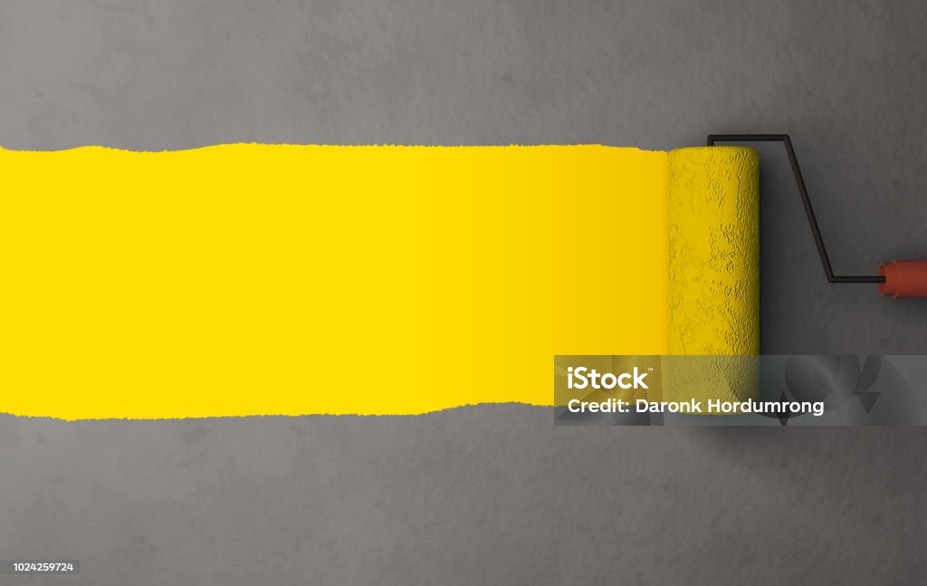ローラー ブラシでカラー塗装 - 塗料のロイヤリティフリーストックフォト