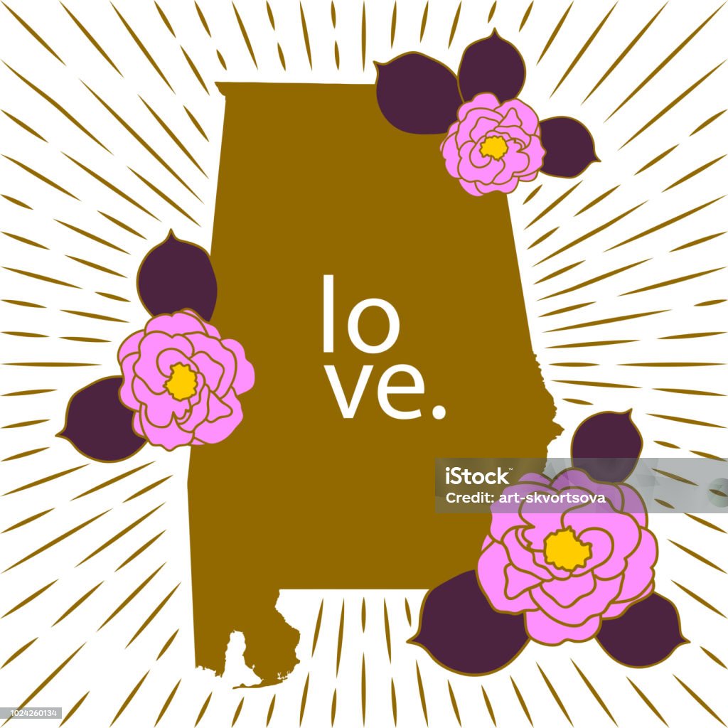 Alabama Map Creative Alabama State Map Creative Vector Typography Lettering Composition With ...