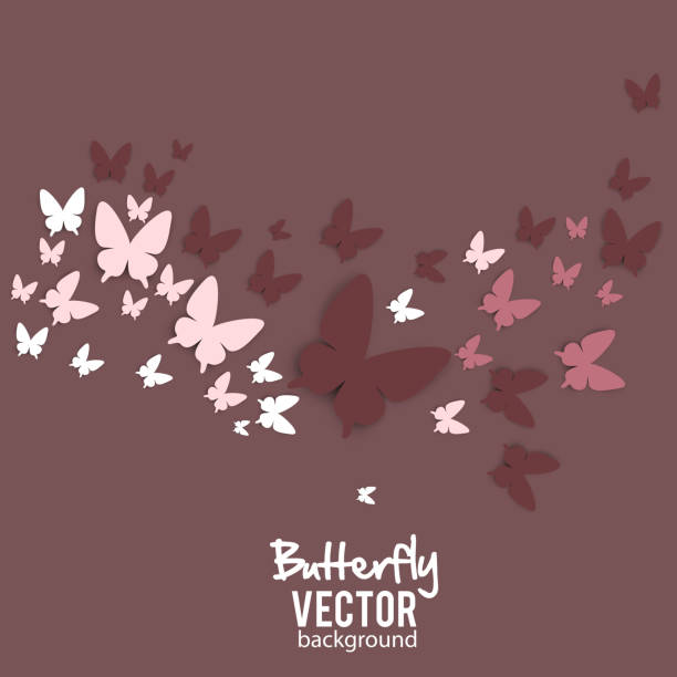 Bellissimo sfondo estivo con farfalla di carta bianca - illustrazione arte vettoriale