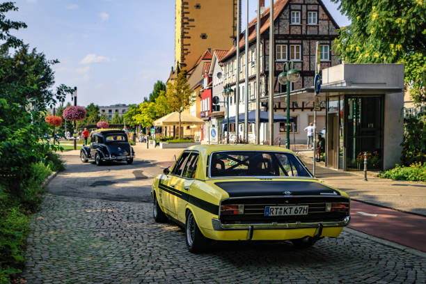 opel commodore oldtimer car Reutlingen, Germany - August 19, 2018: Opel Commodore oldtimer car at the Reutlinger Oldtimertag event in Reutlingen. reutlingen stock pictures, royalty-free photos & images