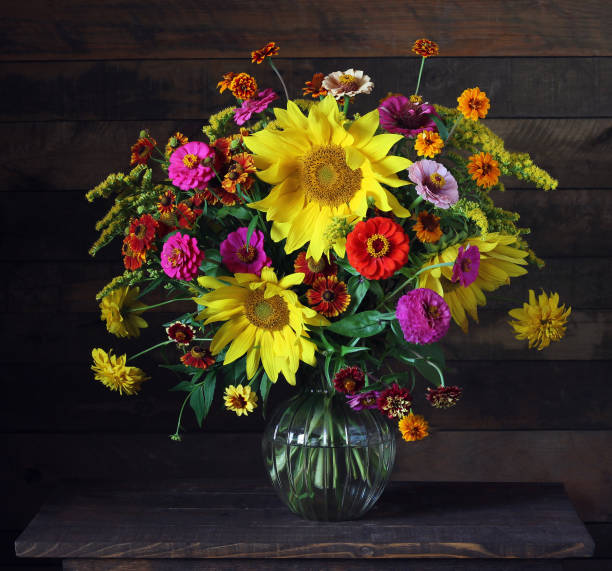 istock Flowers in a glass vase on the table. 1024269028